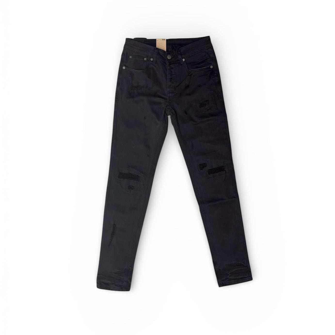KSUBI Light Distress Black Jeans