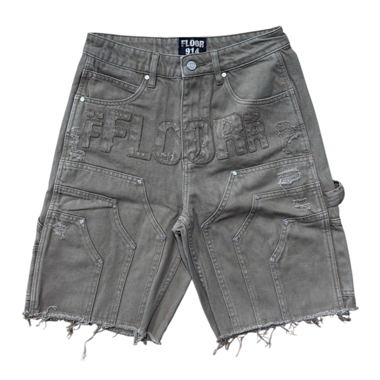 Floor 914 "Workman" Jean Shorts (Tan Wash)