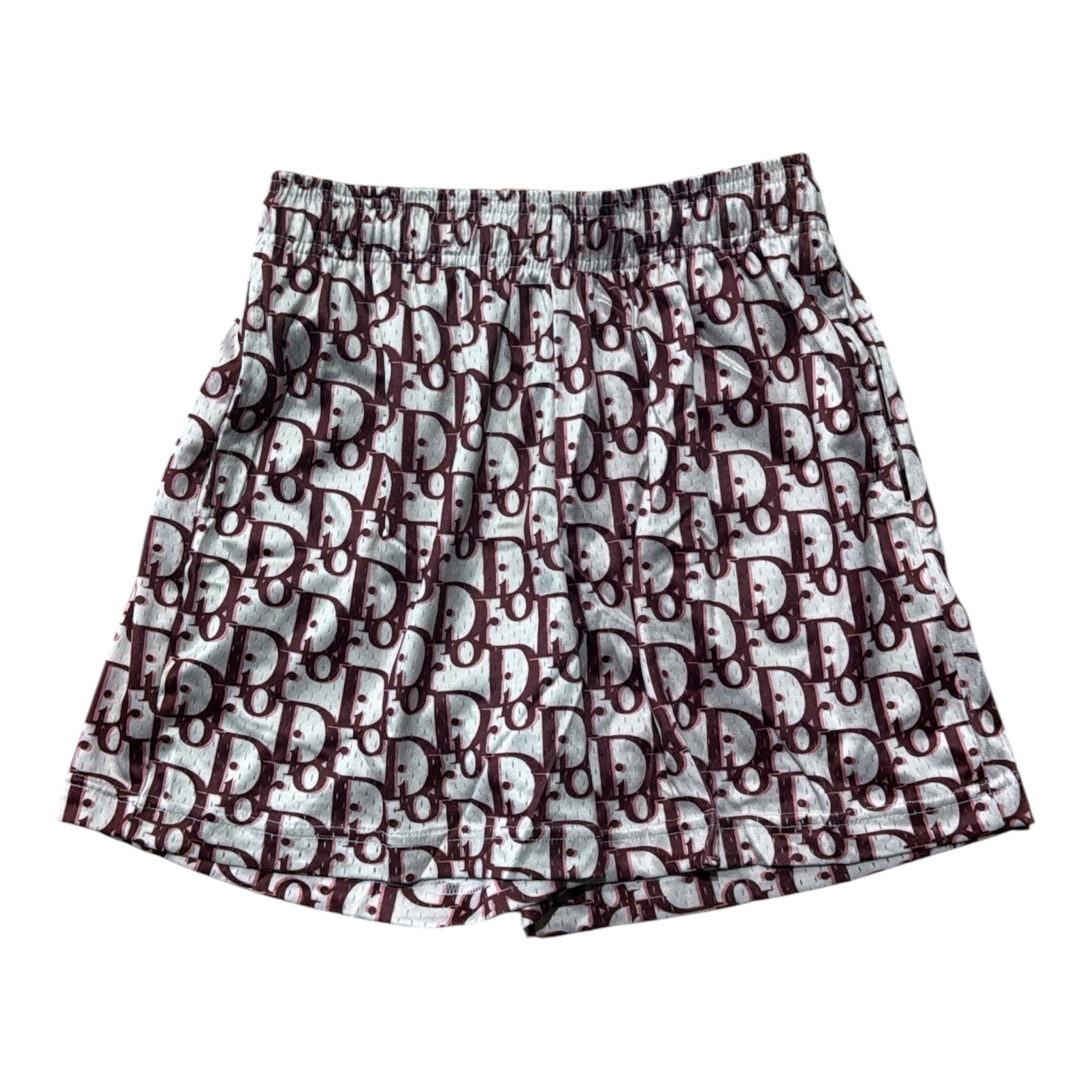 Bravest Studios "Dior Monogram" Burgundy Mesh Shorts