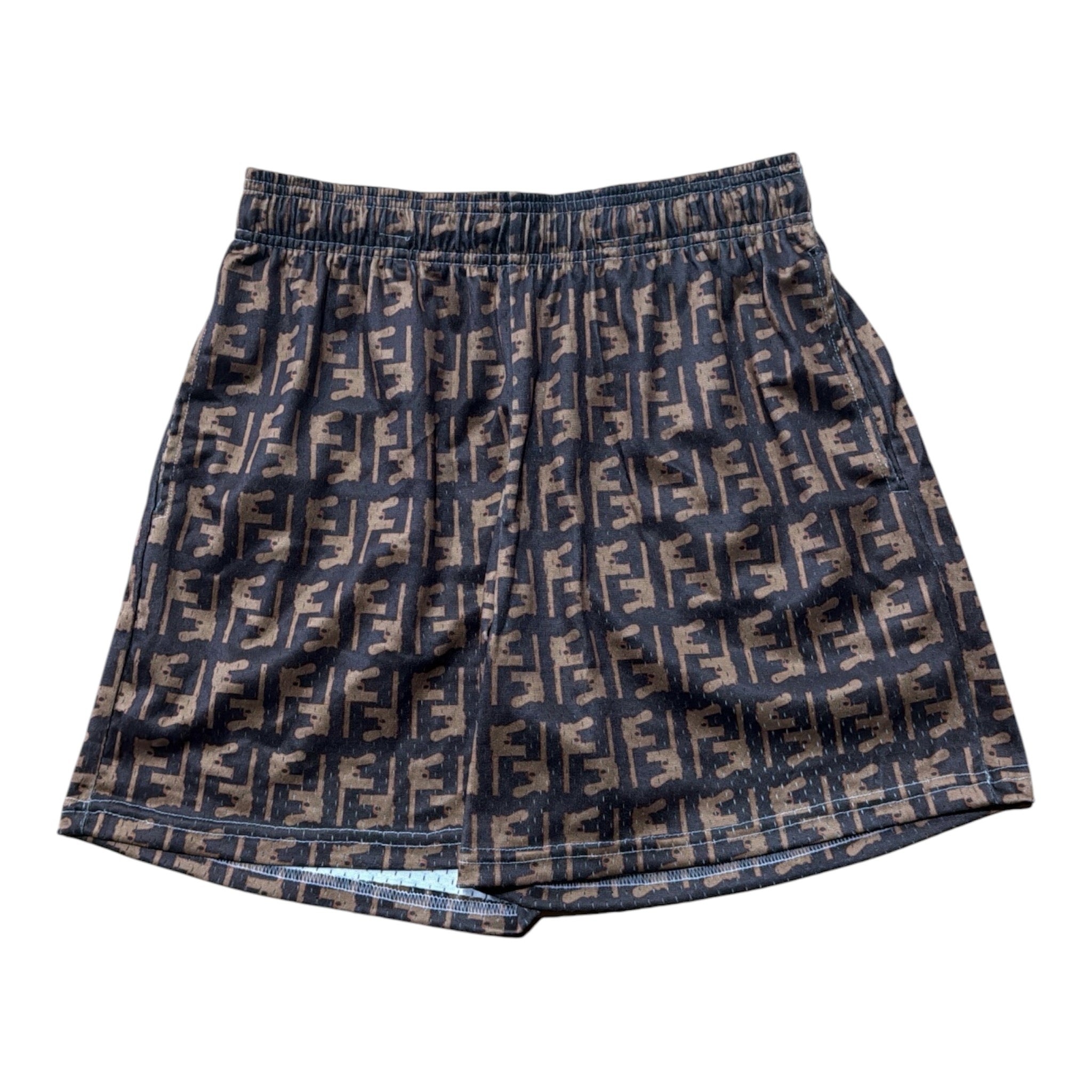 Bravest Studios "Fendi Gun" Brown Mesh Shorts