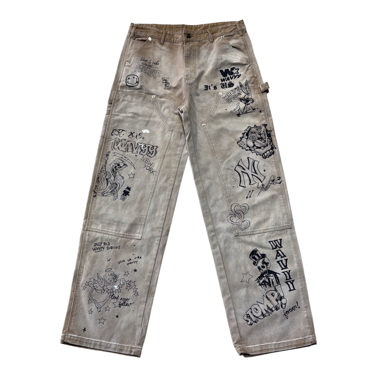 Wavy "Graffiti" Carpenter Jeans