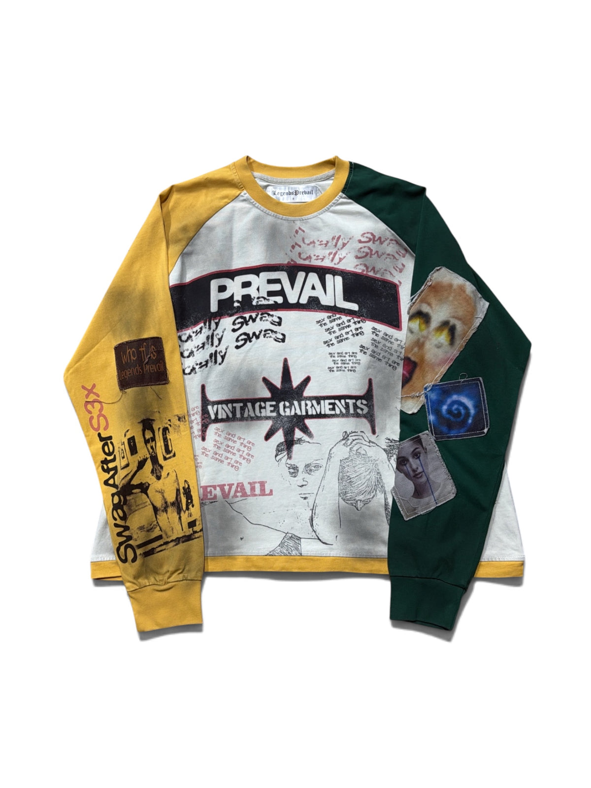 Legends Prevail "Color Block" Green/Yellow Long Sleeve Shirt