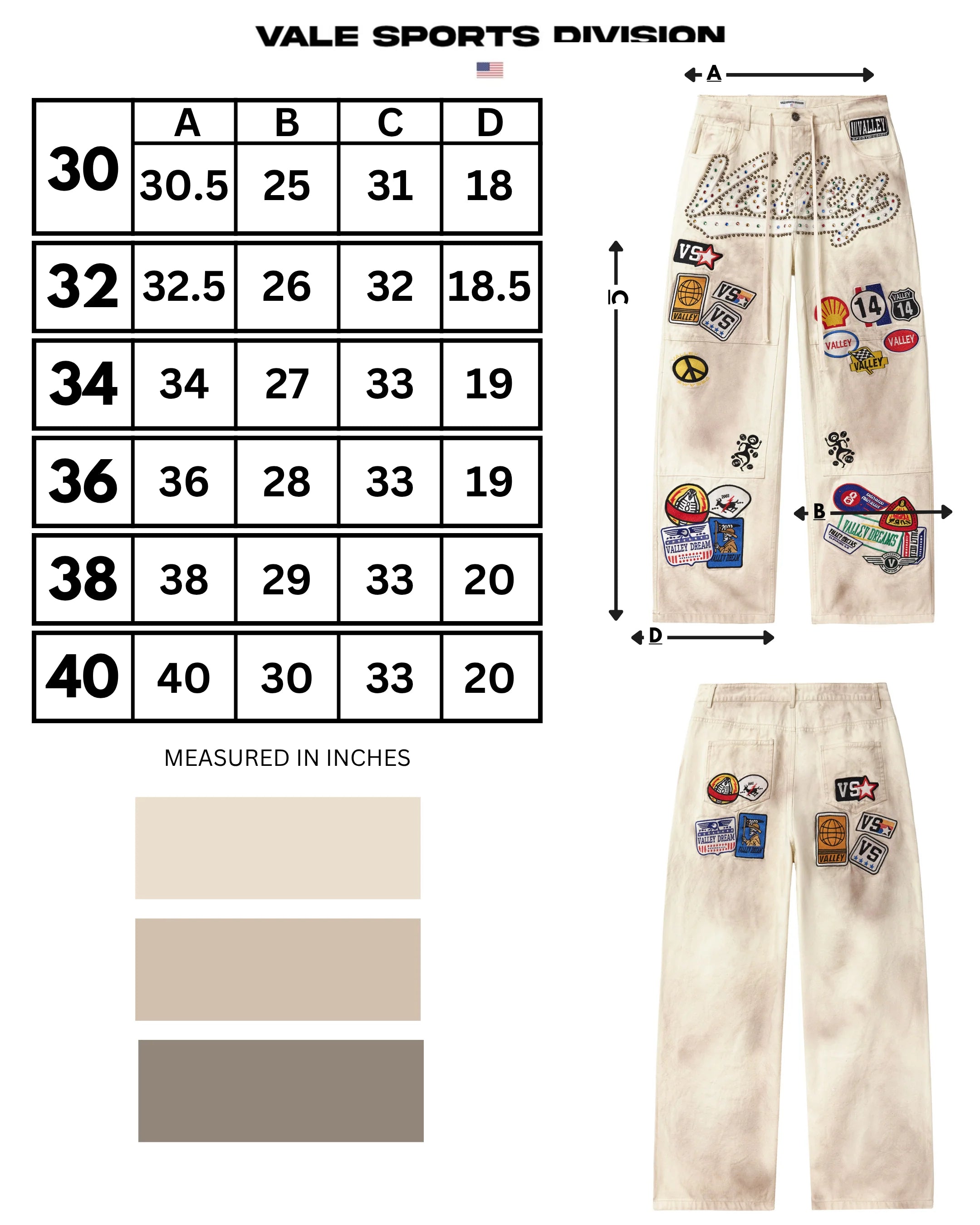 Vale "1980s" Cream Painter Pants