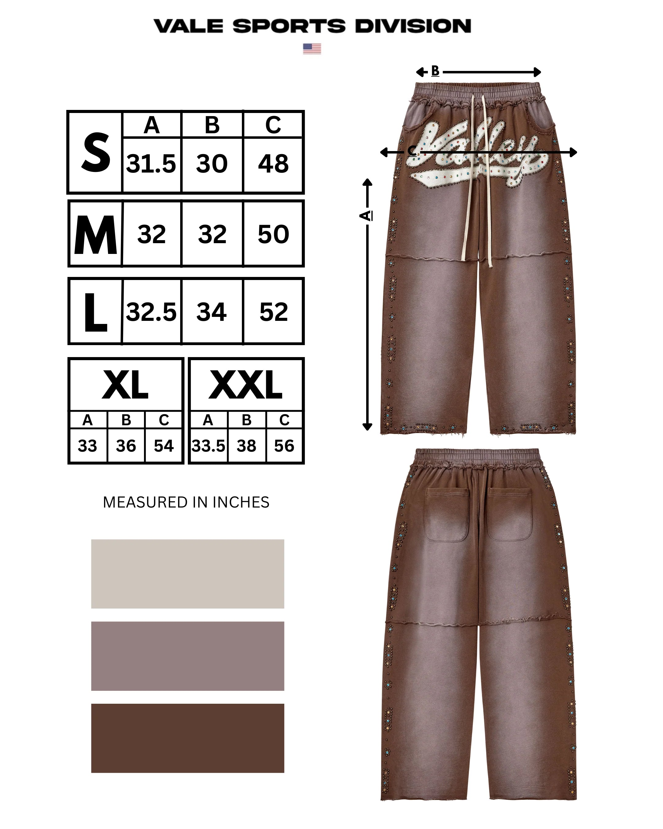 Vale "Skittles" Brown Sweat Pants