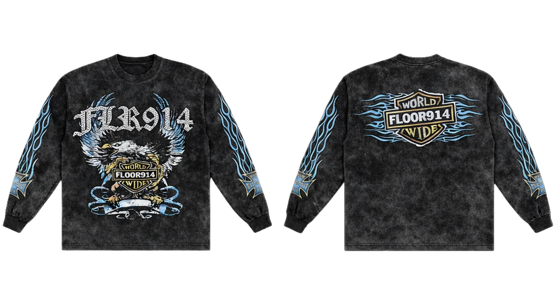 Floor 914 "SkyStricker" Black Wash LongSleeve