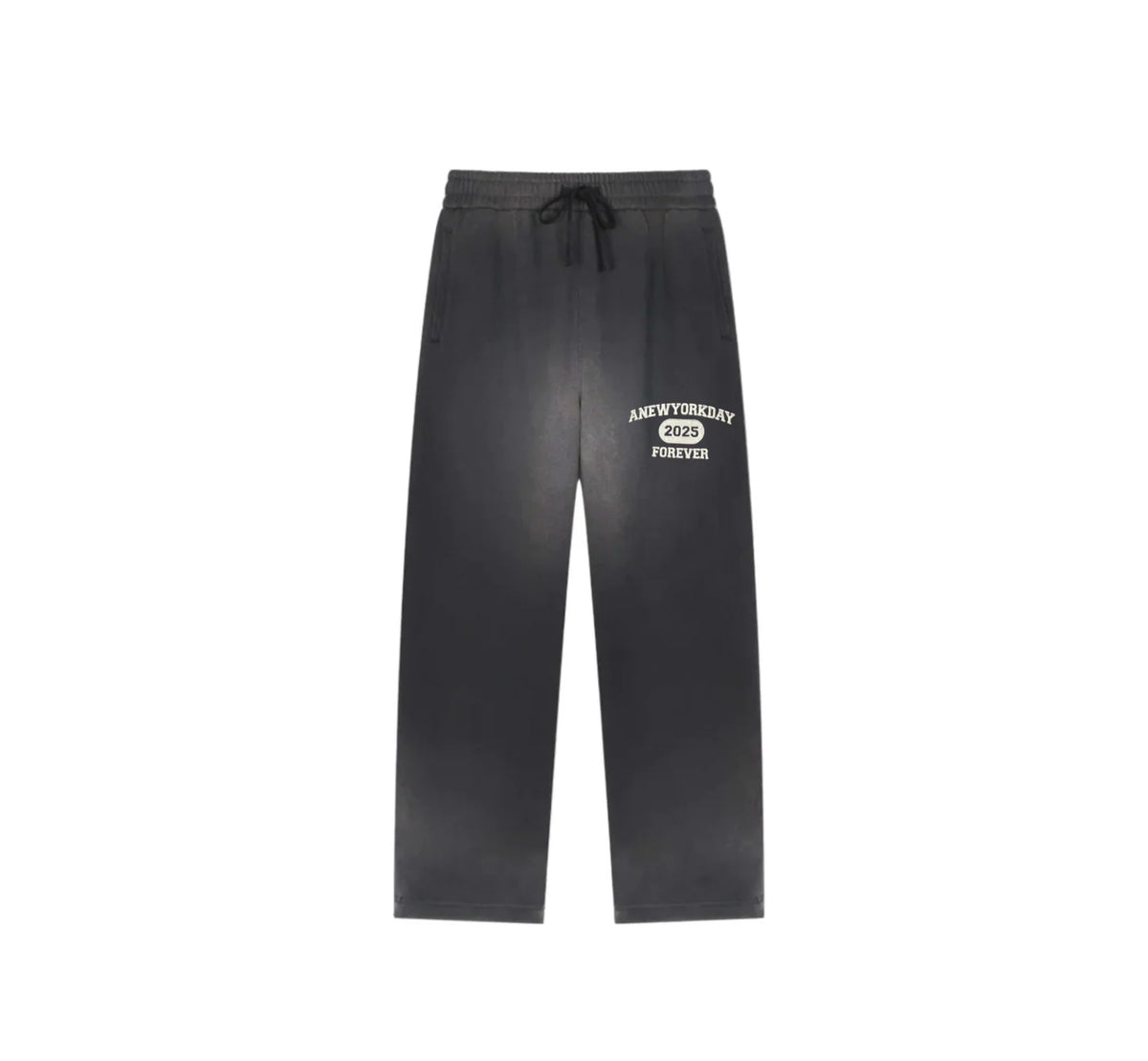 A New York day "Collegiate" Sun Faded Sweatpants (Black)
