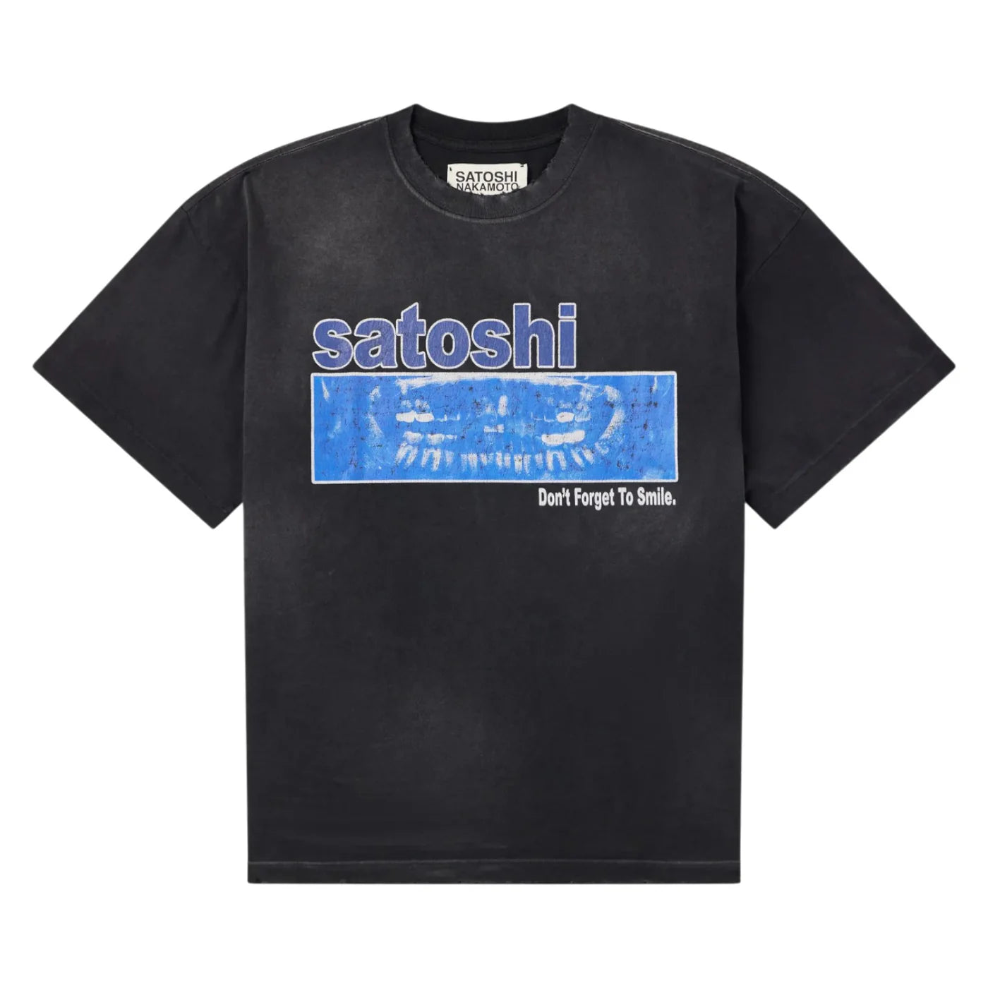 Satoshi Nakamoto "Don't Forget To Smile" Black T-Shirt