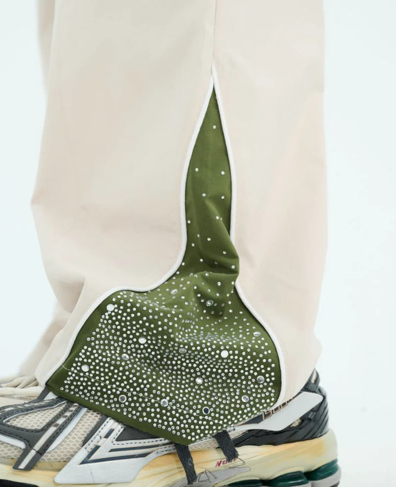 RVS Labs Cream / Green "Astral" Zip Pants