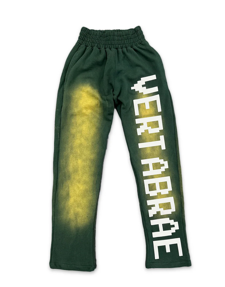 Vertabrae Washed Green/White Sweat Pants