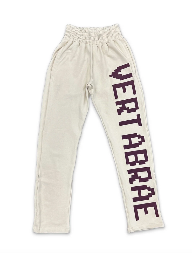 Vertabrae Cream/Maroon Sweat Pants