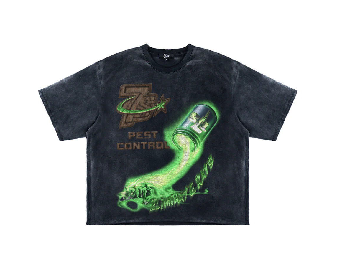 Triple 7s "Pest Control" Black T-Shirt