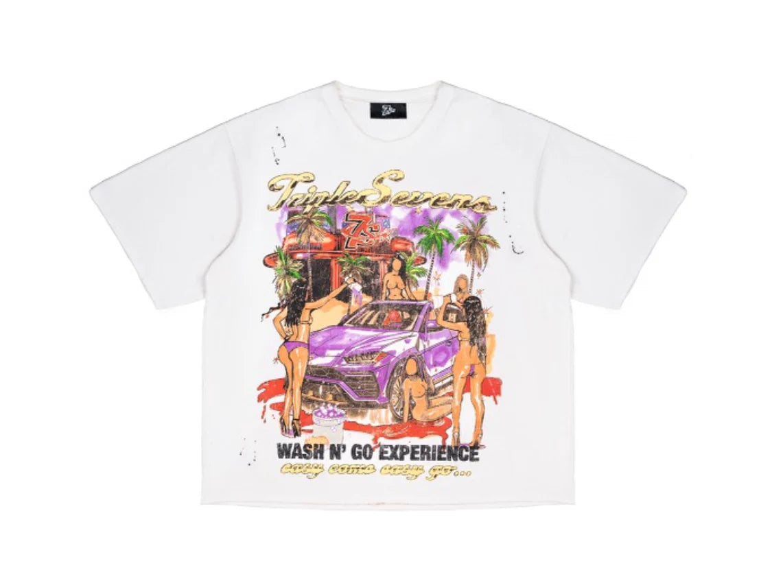 Triple 7s "Wash & Go" White T-Shirt
