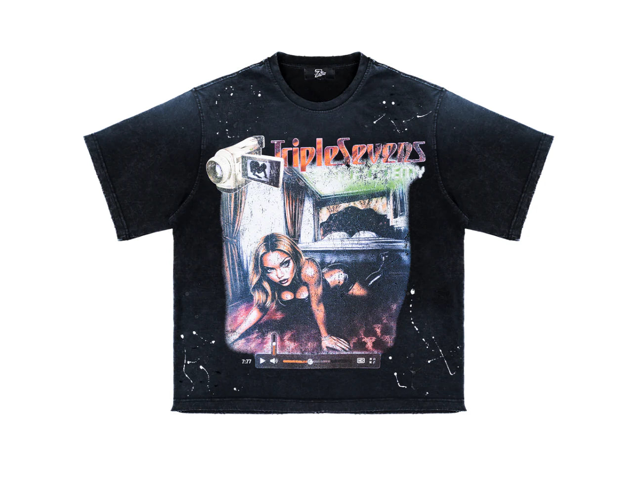 Triple 7s "Film" Black T-Shirt