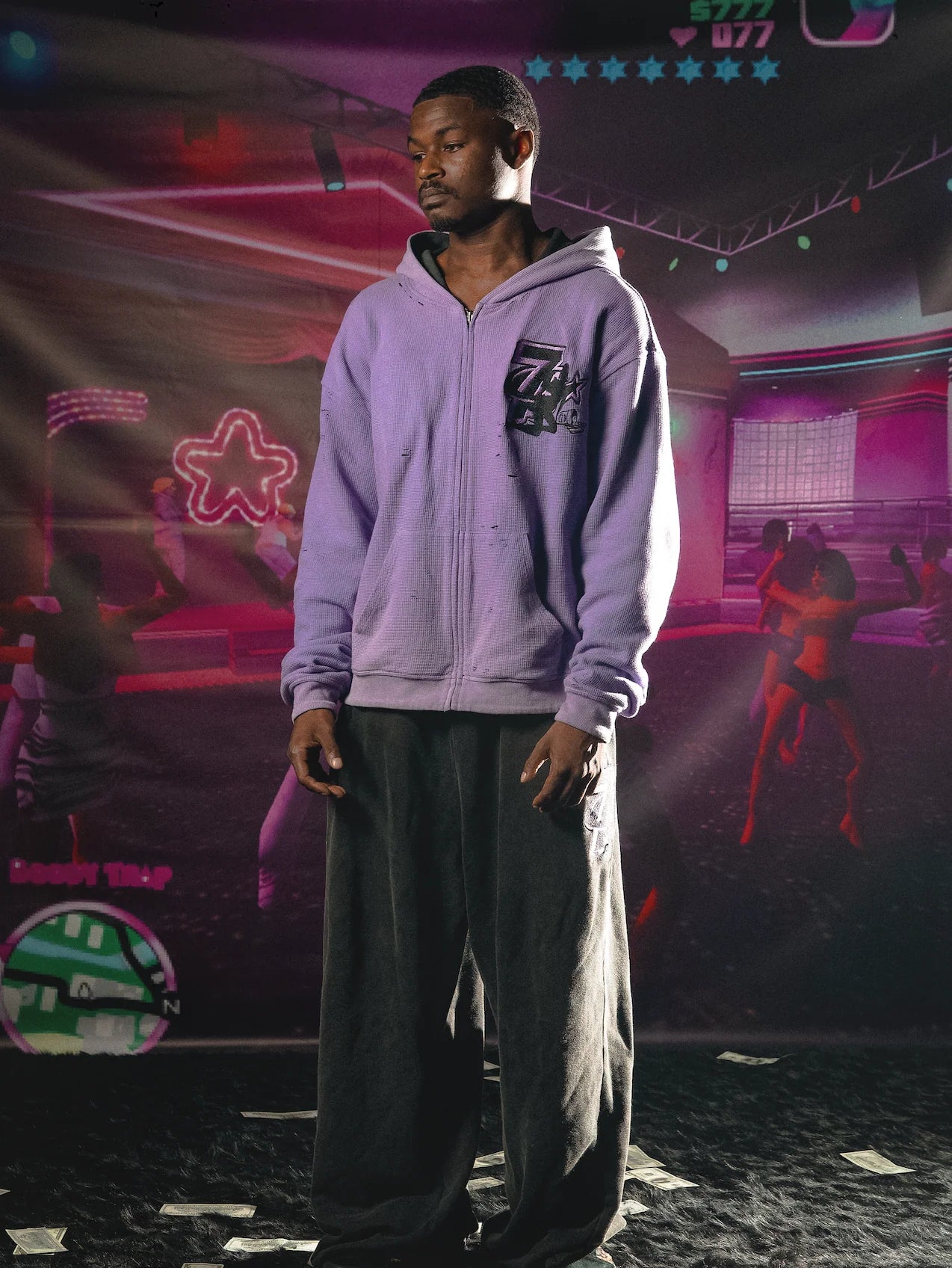 Triple 7s "Trap" Reversible Zip-Up Hoodie