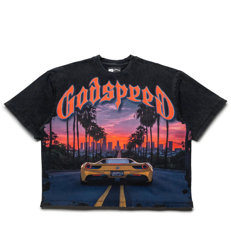 GODSPEED Sunset BLVD Tee (Black Washed） Sneaker-Politics-GODSPEED-