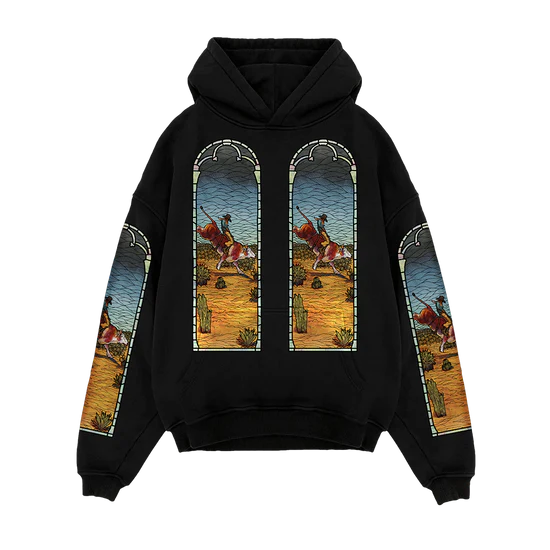 Who Decides War x EST Gee "Stained Glass" Black Hoodie