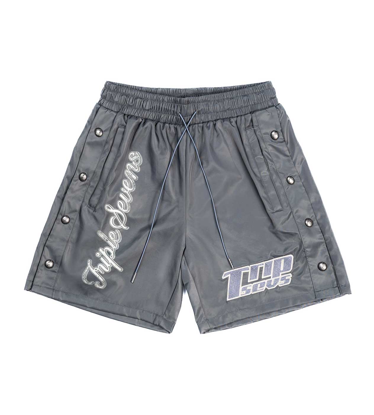 Triple 7s "Nylon Button Up" Grey Shorts