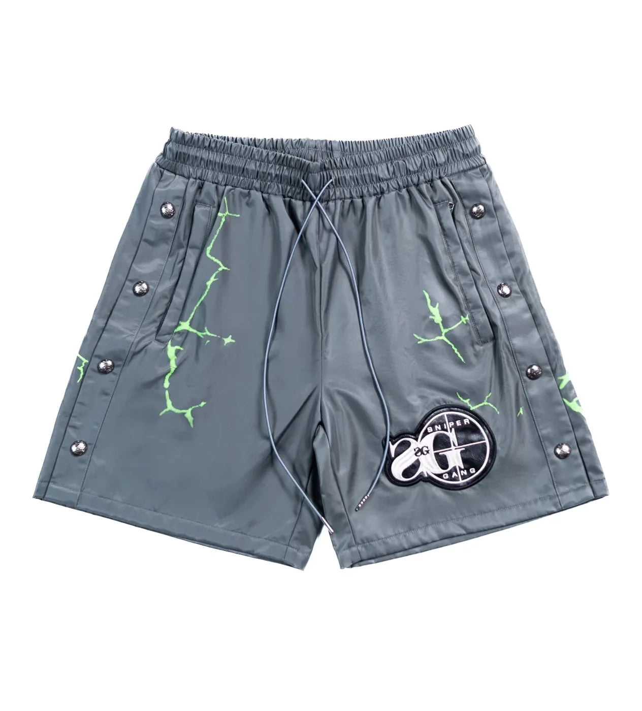 Triple 7s "7Sniper" Grey Nylon Shorts