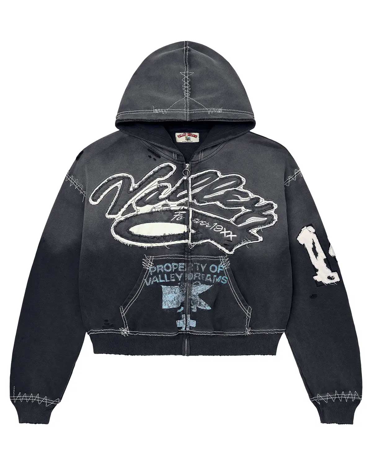 Vale "Religion" Black Zip-Up Hoodie