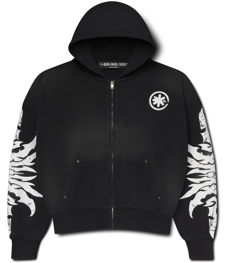 Lost SHDWS "COMPLEXCON" Acid Wash Zip-Up Hoodie