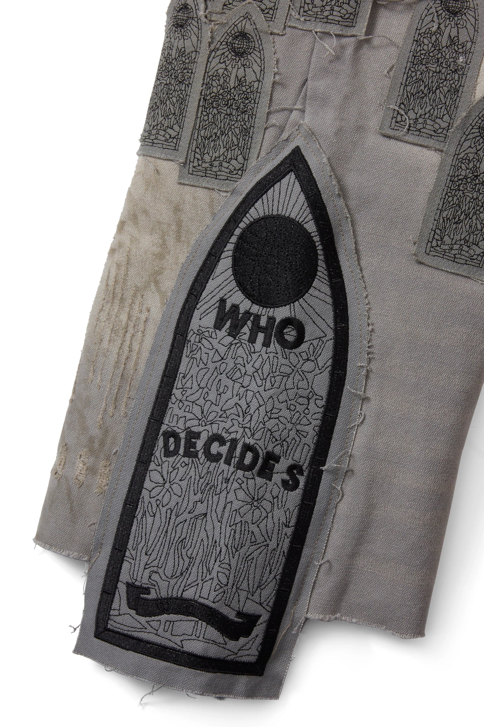 Who Decides War "Patch Arched" Embroidery Jean Shorts
