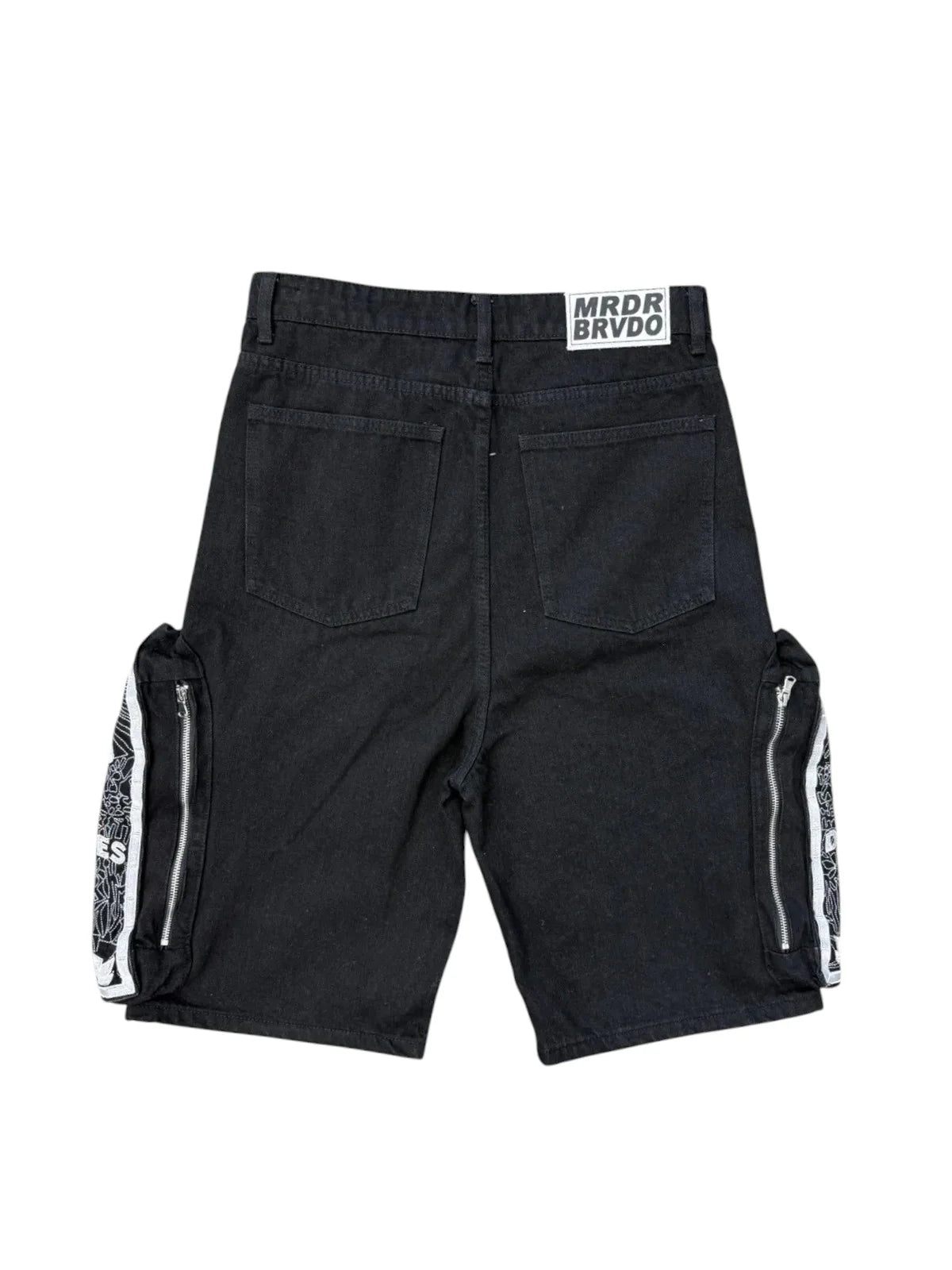 Who Decides War "Coal Side" Embroidery Jean Shorts