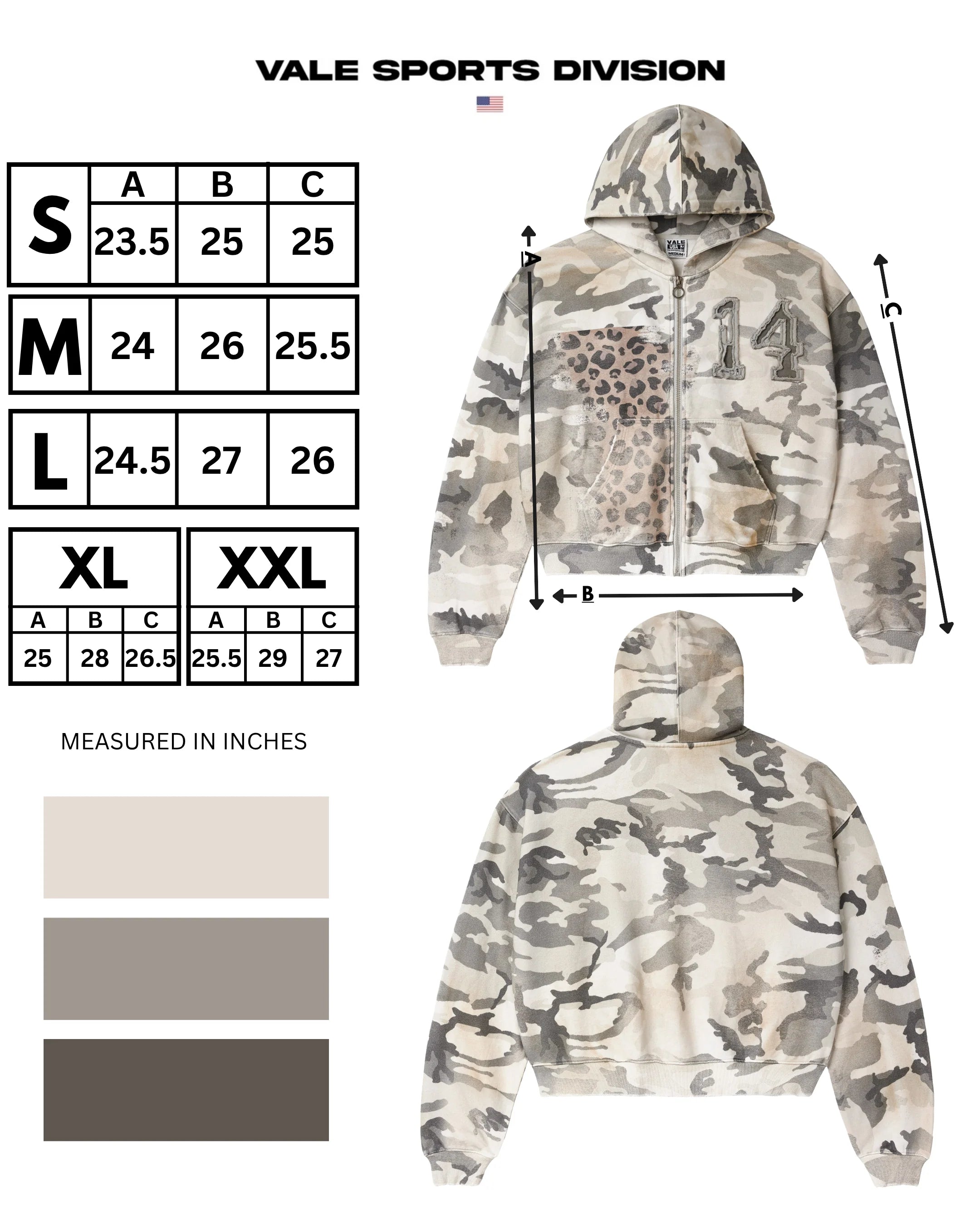 Vale 'Winter" Camo Zip-Up Hoodie