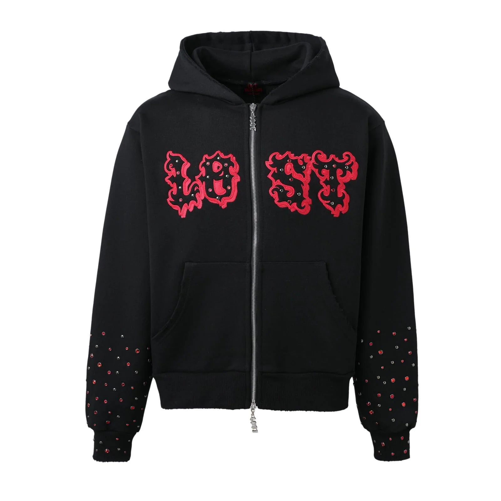 Lost Intricacy "Black/Red Patch" Zip-Up Hoodie (Men)