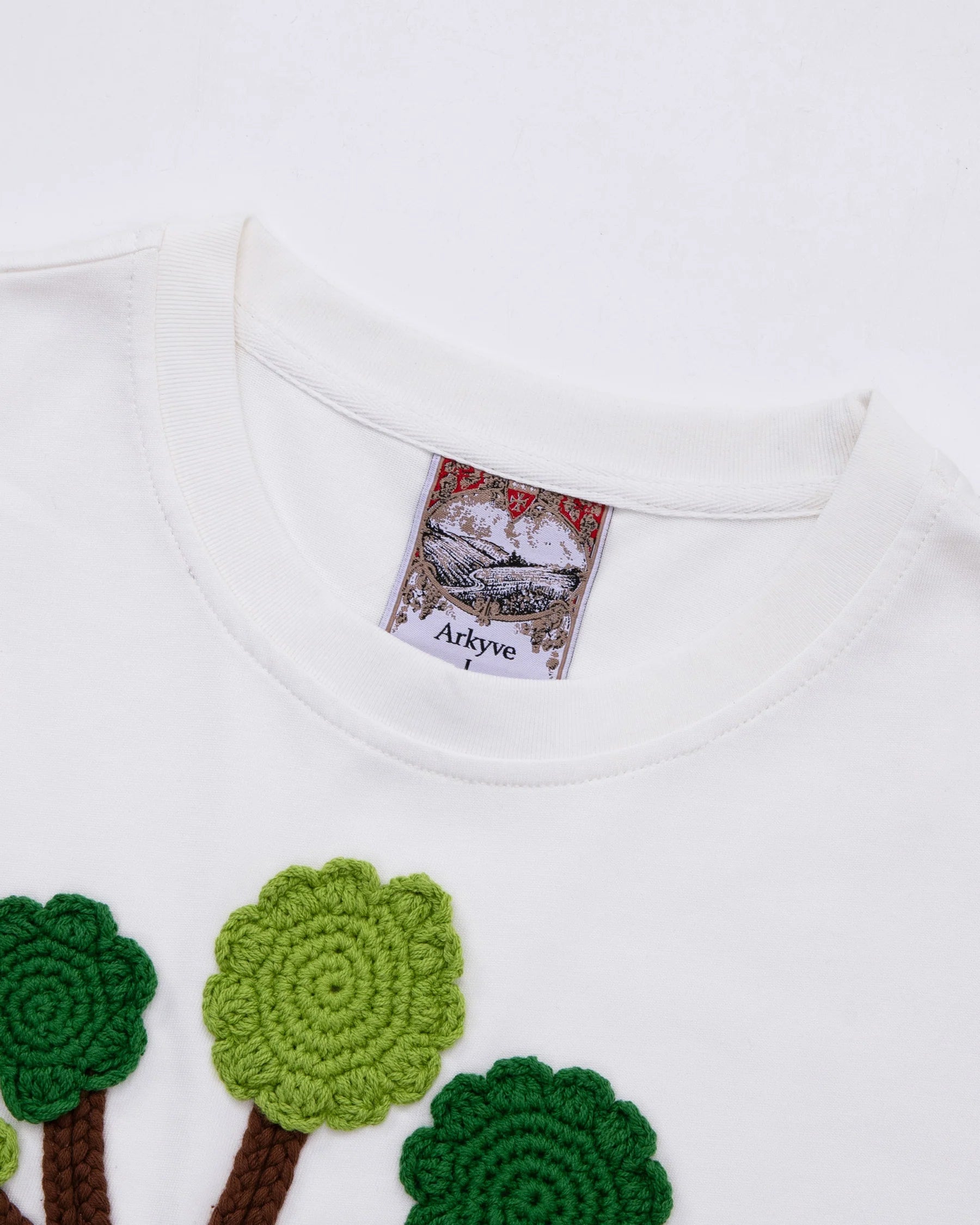 Arkyve "Crotchet Tree Patch" White T-Shirt