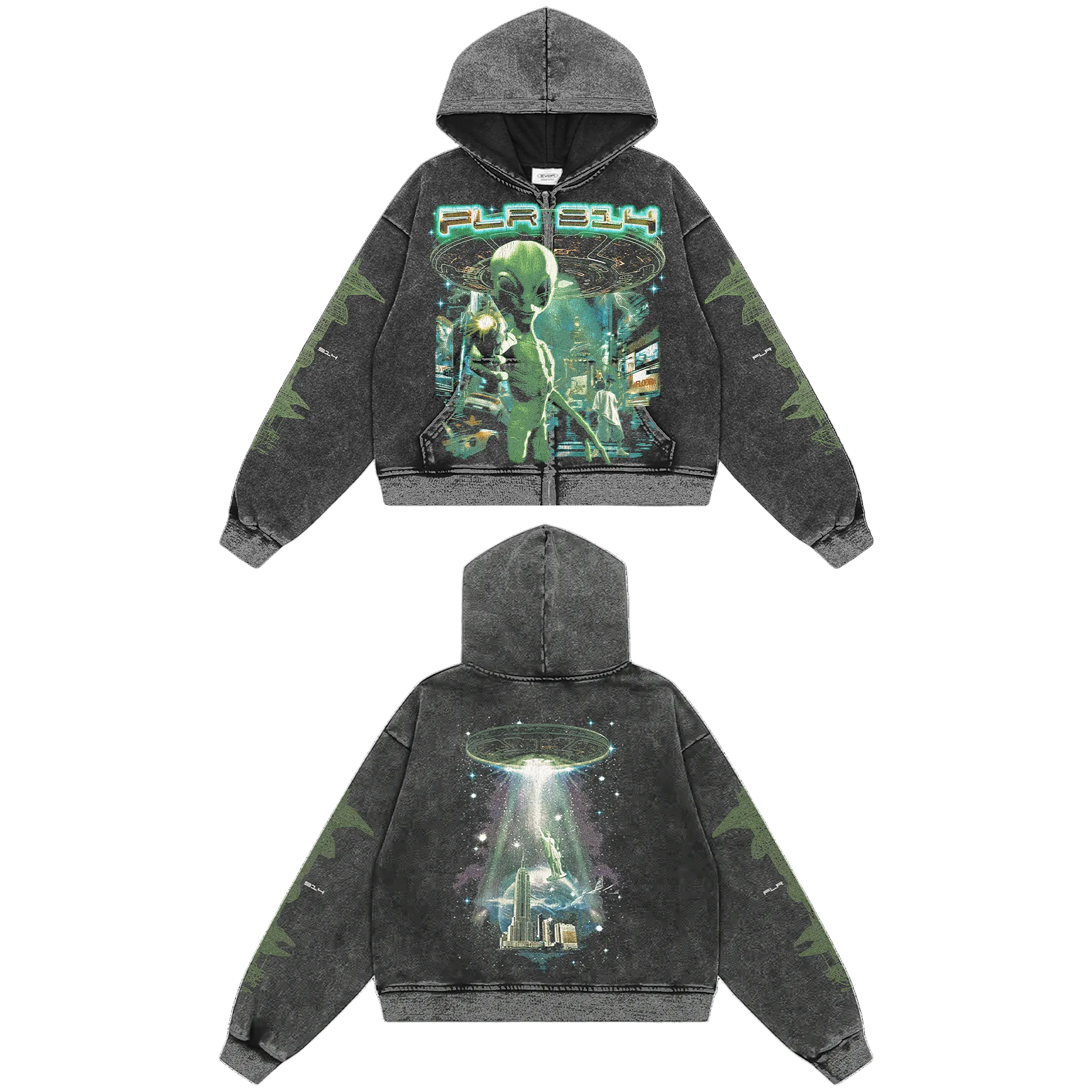 Floor 914 "Alien Invasion" Zip-Up Hoodie