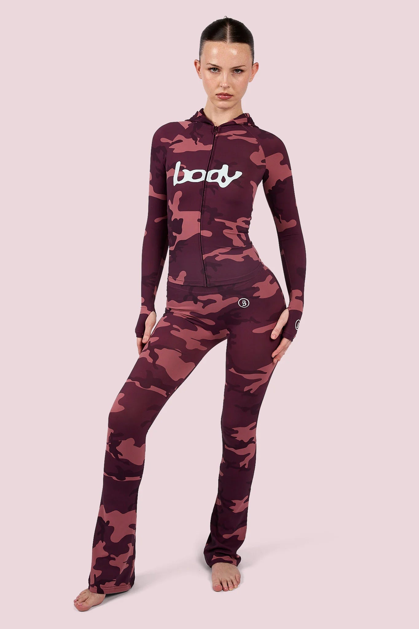 Body By Raven Tracy Basics Hoodie (Berry Camo)
