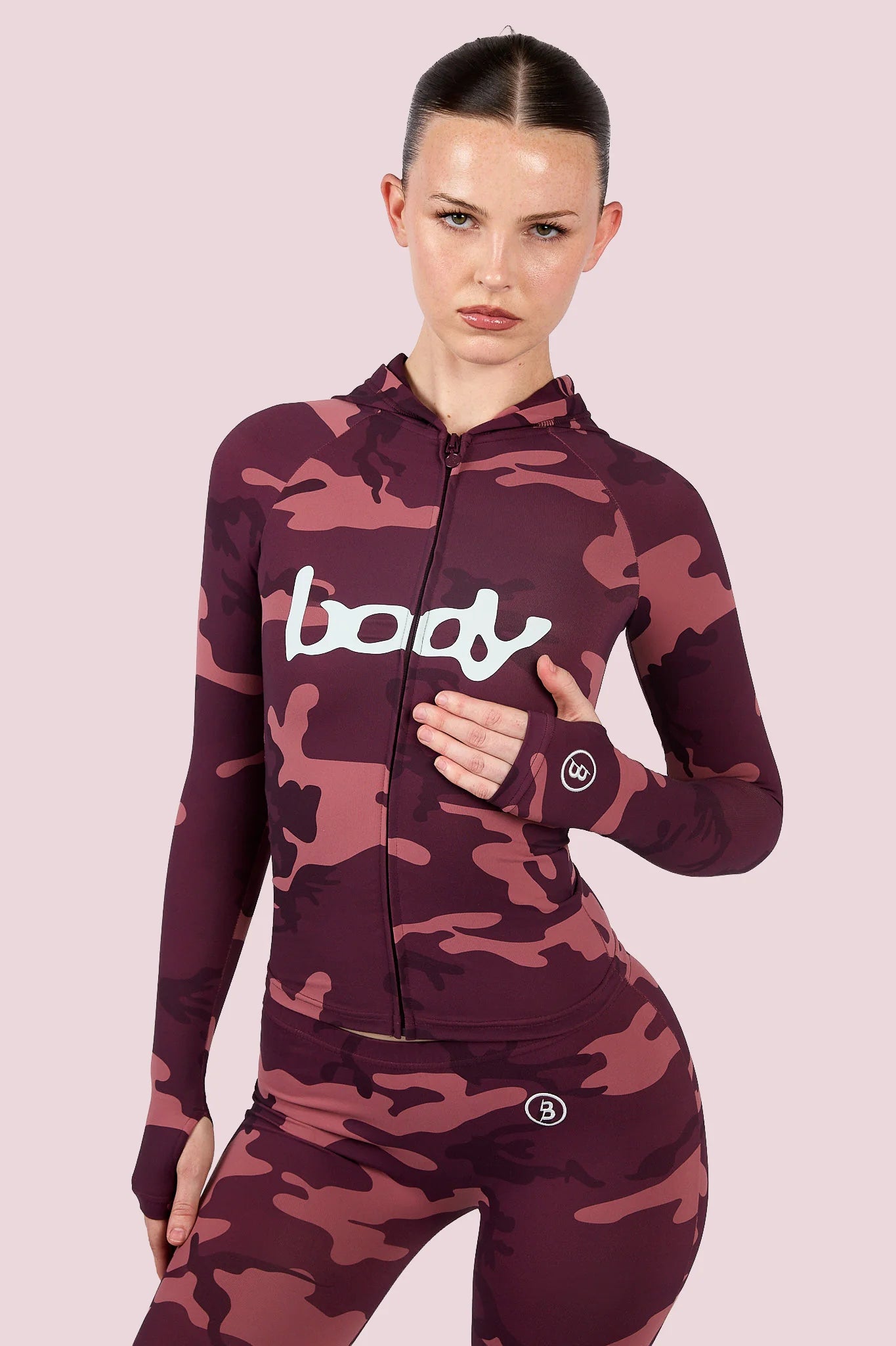 Body By Raven Tracy Basics Hoodie (Berry Camo)