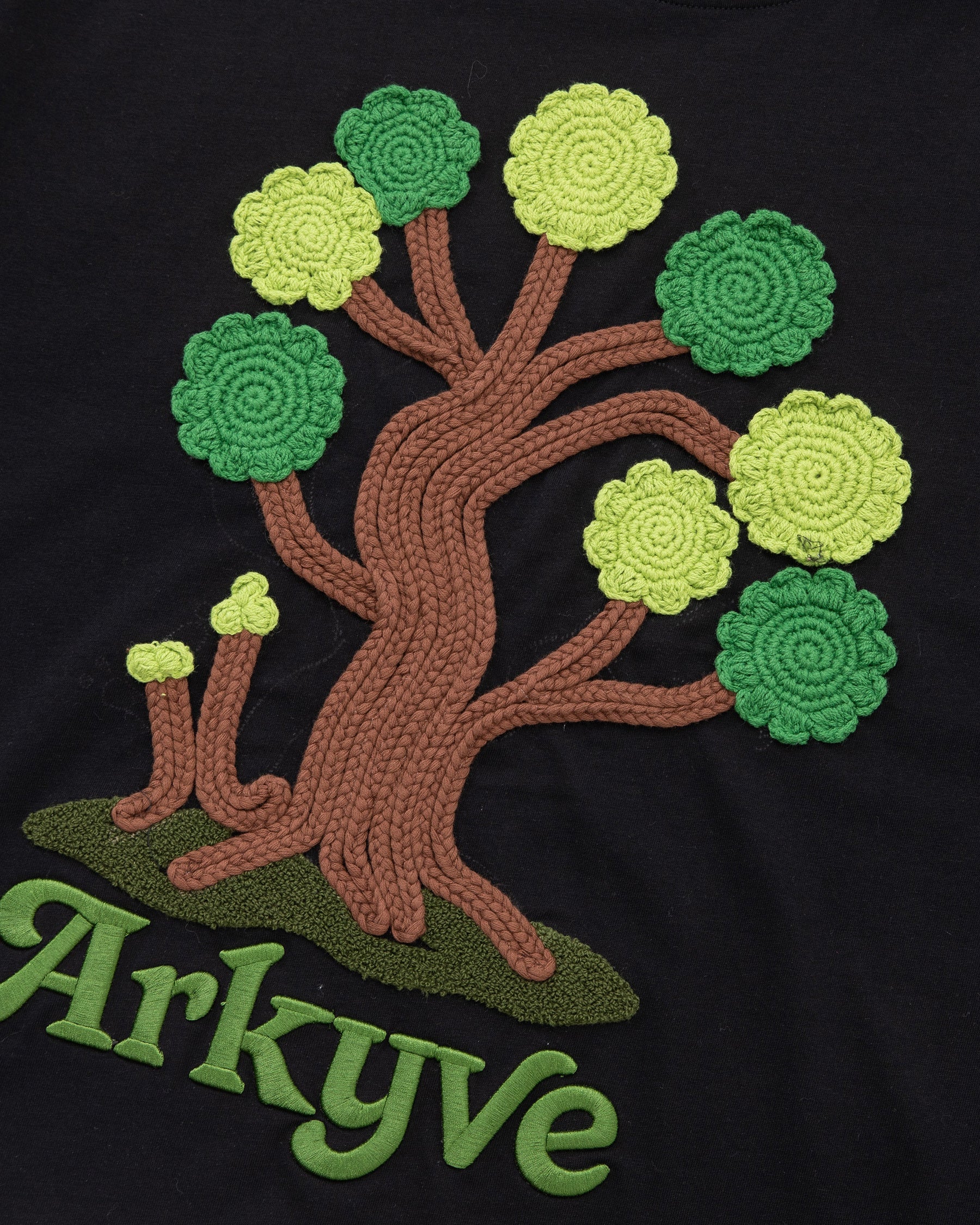Arkyve "Crotchet Tree Patch" Black T-Shirt