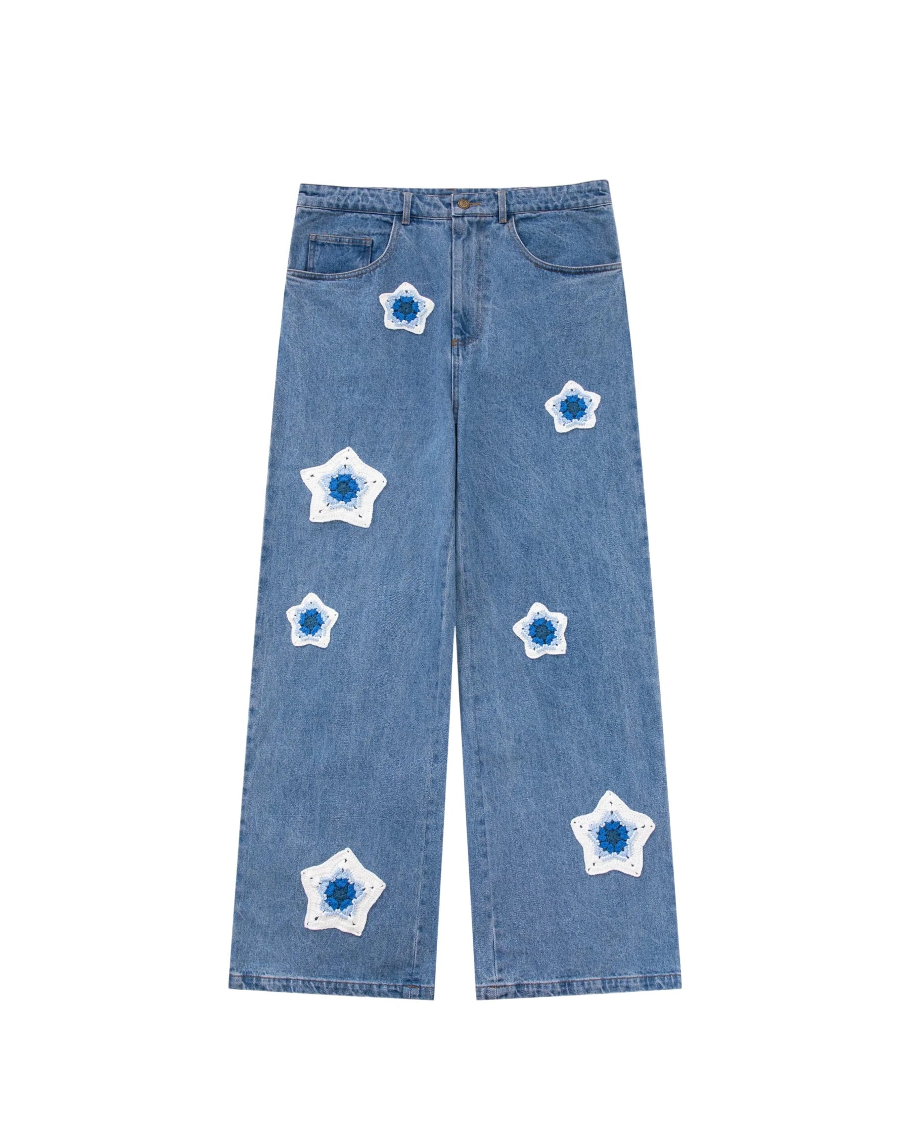 Arkyve "Blue Star" Crotchet Denim Jeans