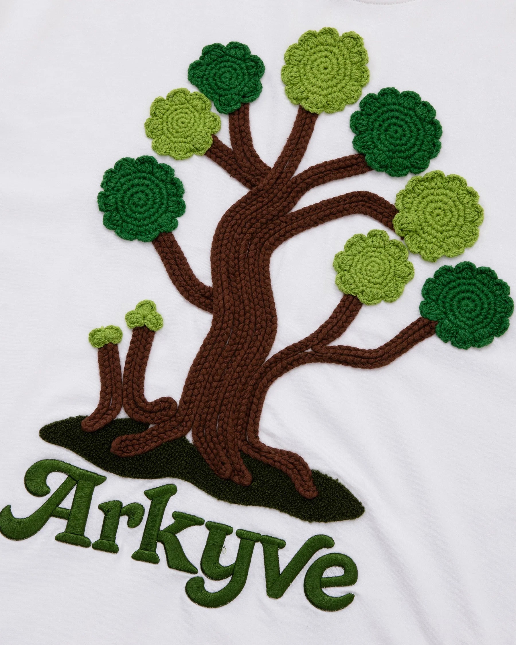 Arkyve "Crotchet Tree Patch" White T-Shirt