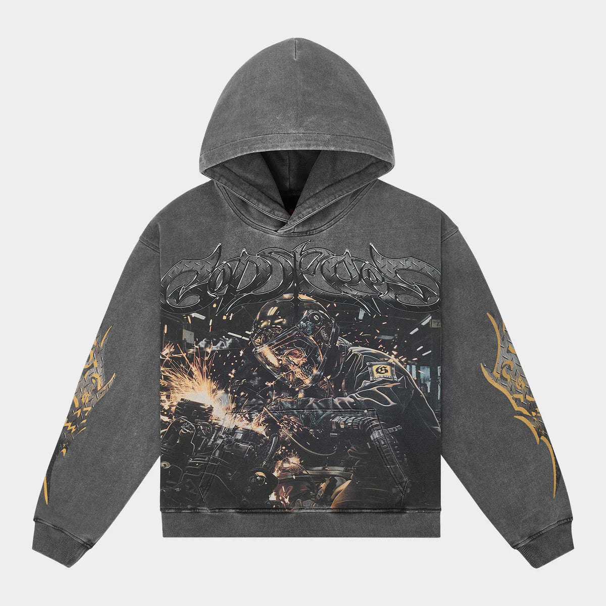 Godspeed "Steel Sharpens Steel" Hoodie (Grey Wash)