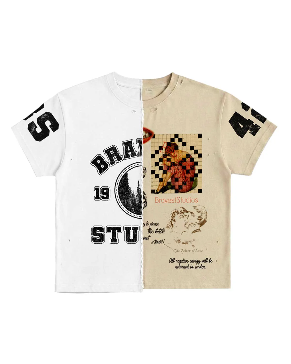 Bravest Studios Half Puzzle T-shirt