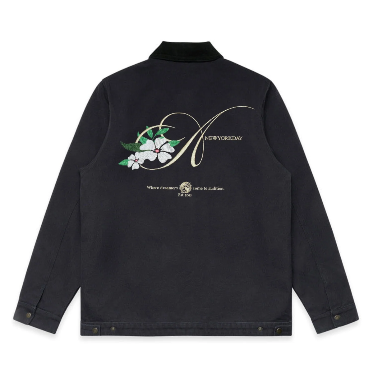 A New York Day "Floral" Workwear Jacket (Navy)