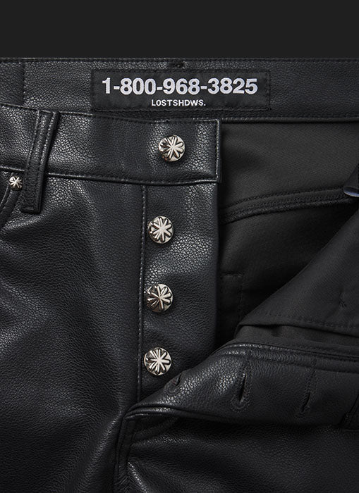 Lost SHDWS Black/Black Leather Pants