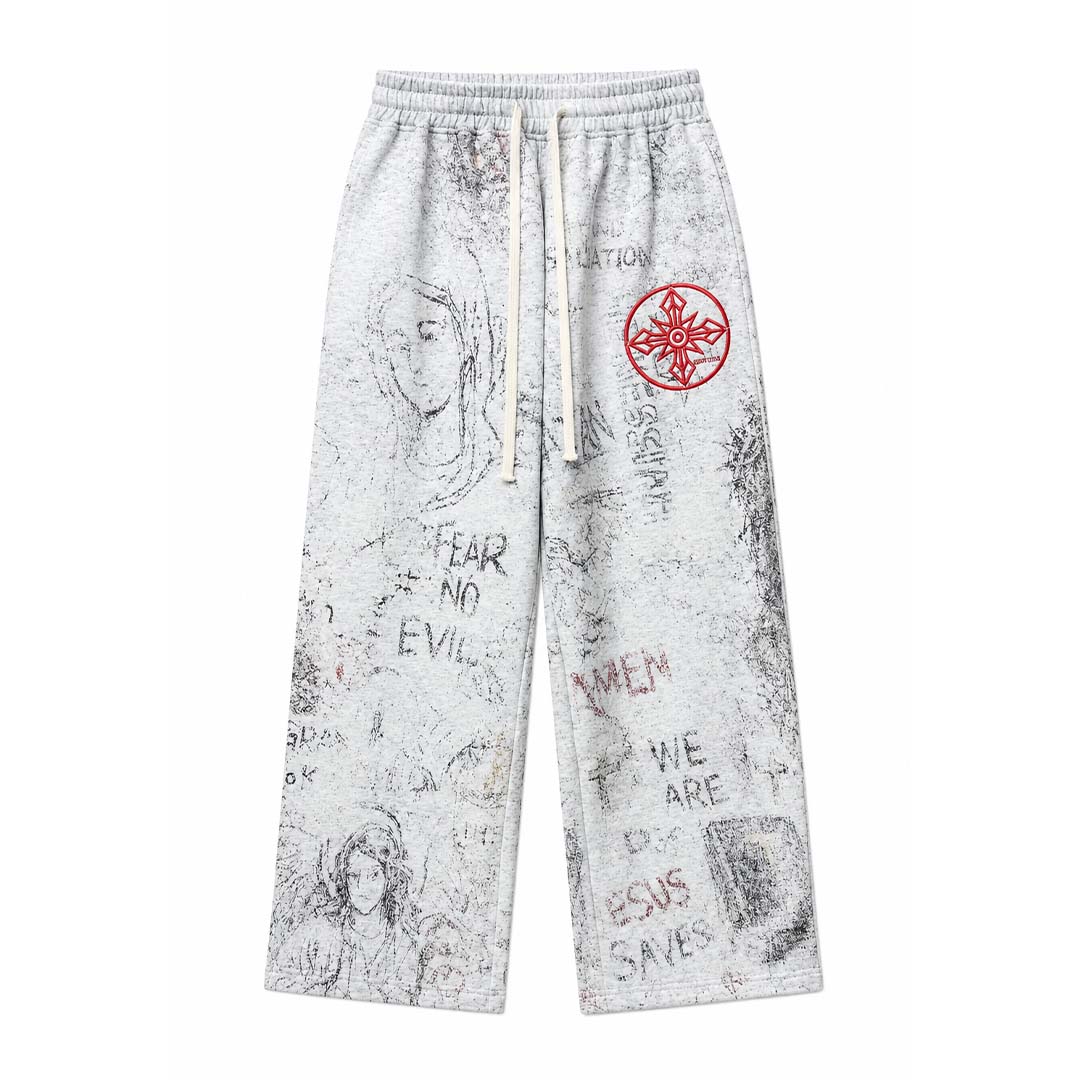 We Are Righteous "No Evil" Grey Sweatpants