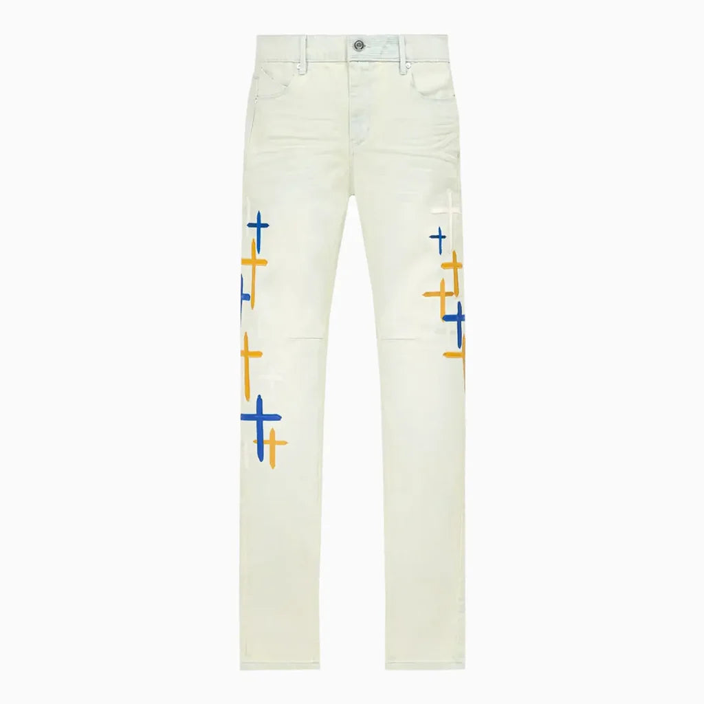 RTA Jeans "Stormy Sky Cross Patch"