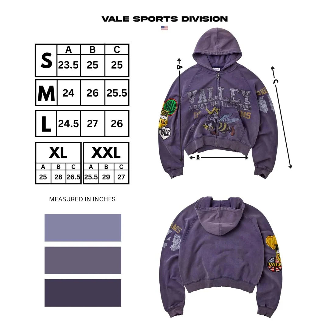 Vale "Army" Purple Zip-Up Hoodie
