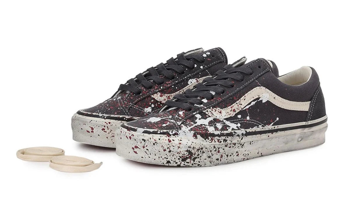Vans "Paint Splatter" Old Skool 36 Charcoal Grey Shoes