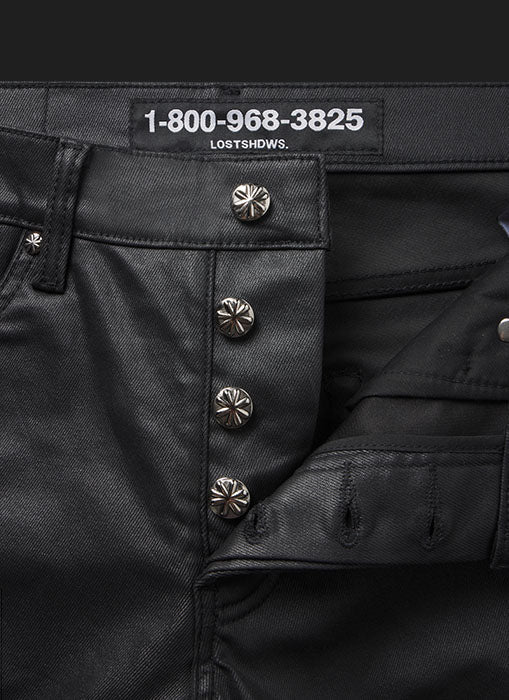 Lost SHDWS Black/Green Wax Jeans