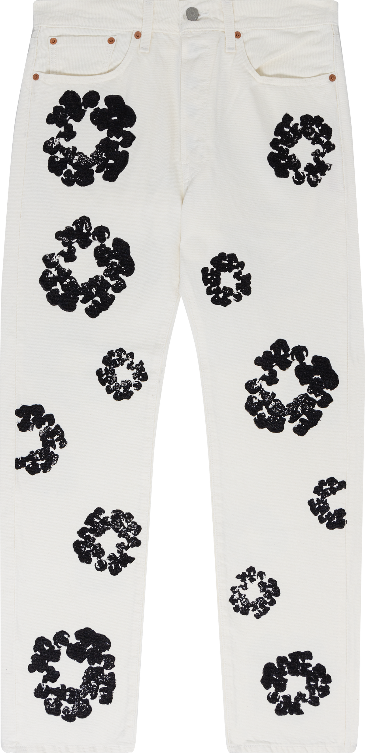 Denim Tears Cotton Wreath White Jeans
